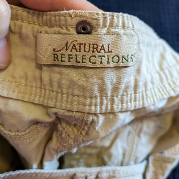 Natural Reflections - women’s beige khaki cargo cotton shorts Sz 10 - Picture 3 of 12
